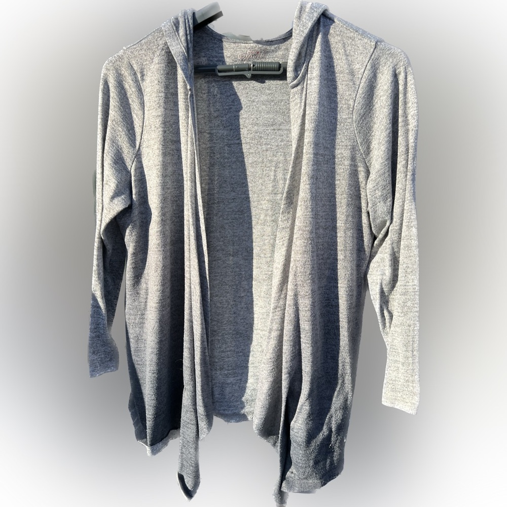 Hooded ombré cardigan